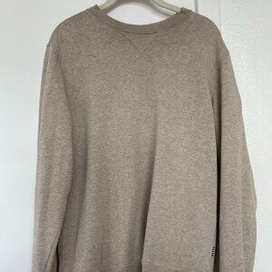 Five Four Heather Beige Gray Crew Neck Pullover  Sweatshirt, Size Medium